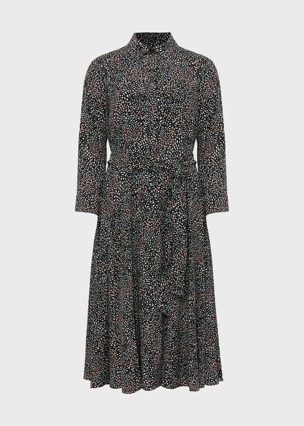 Hobbs Alex Fit And Flare Dress Navy Multi