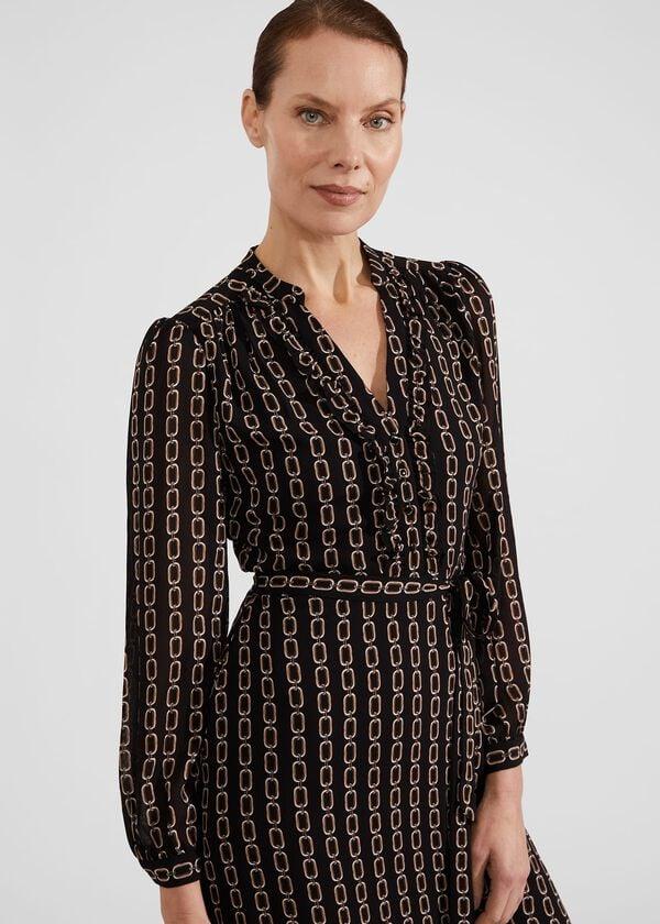 Hobbs Alexia Dress Black Camel