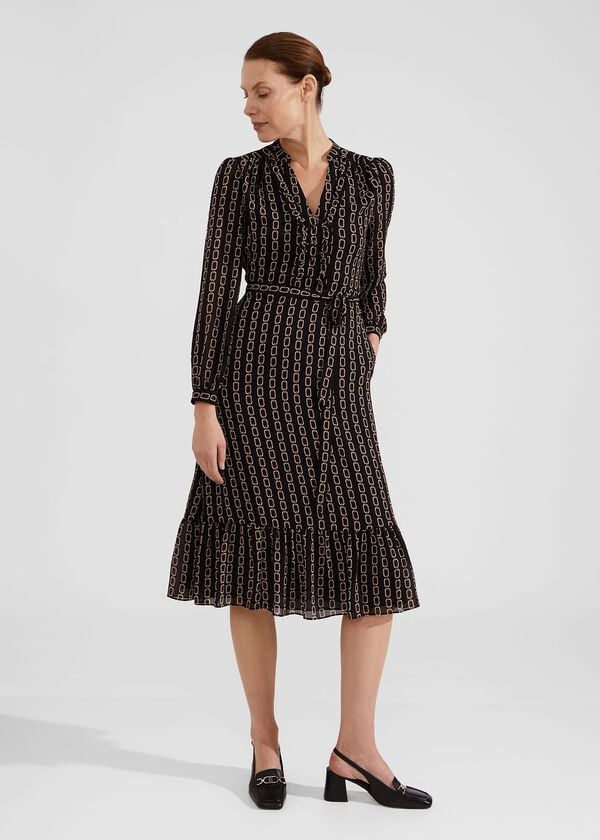 hobbs Alexia Dress Black Camel