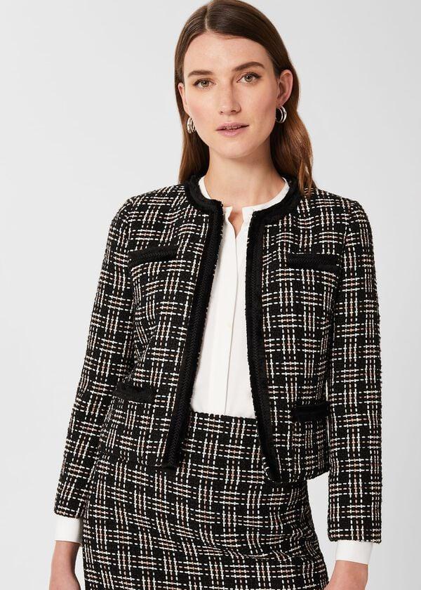 Hobbs Alexis Tweed Jacket Black Ivory