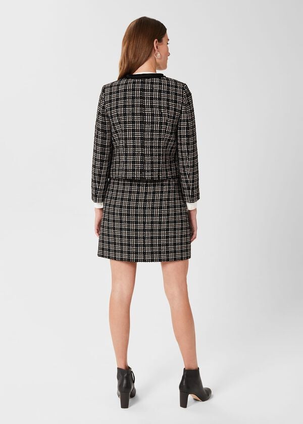 Hobbs Alexis Tweed Jacket Black Ivory