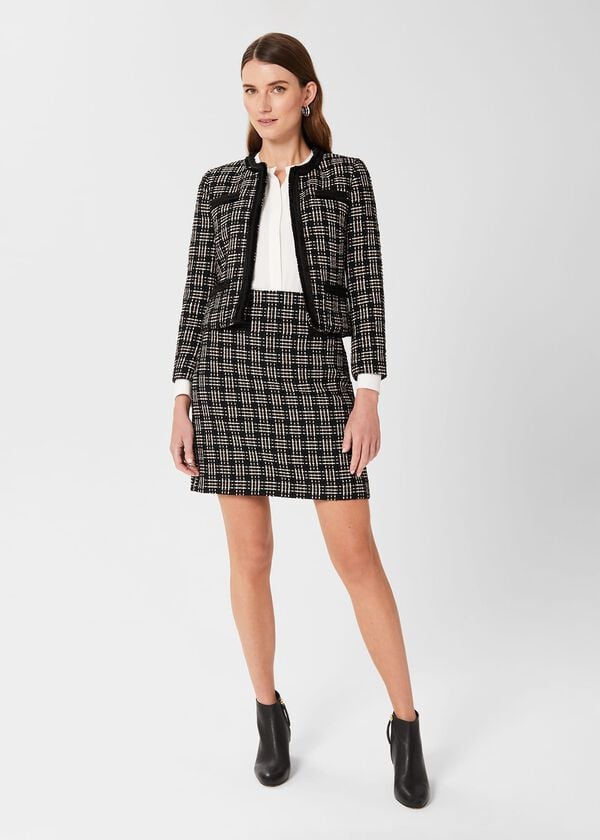hobbs Alexis Tweed Jacket Black Ivory