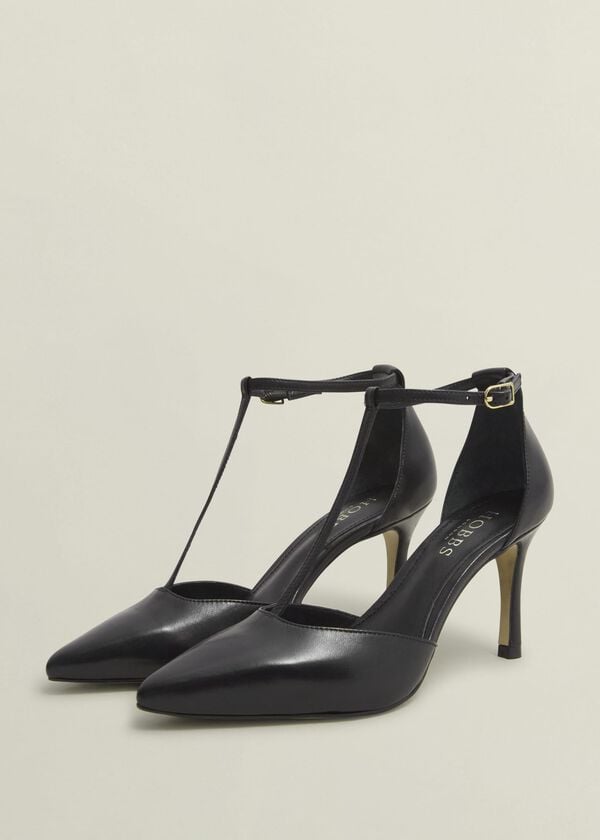Hobbs Alice Leather T-bar Courts Black