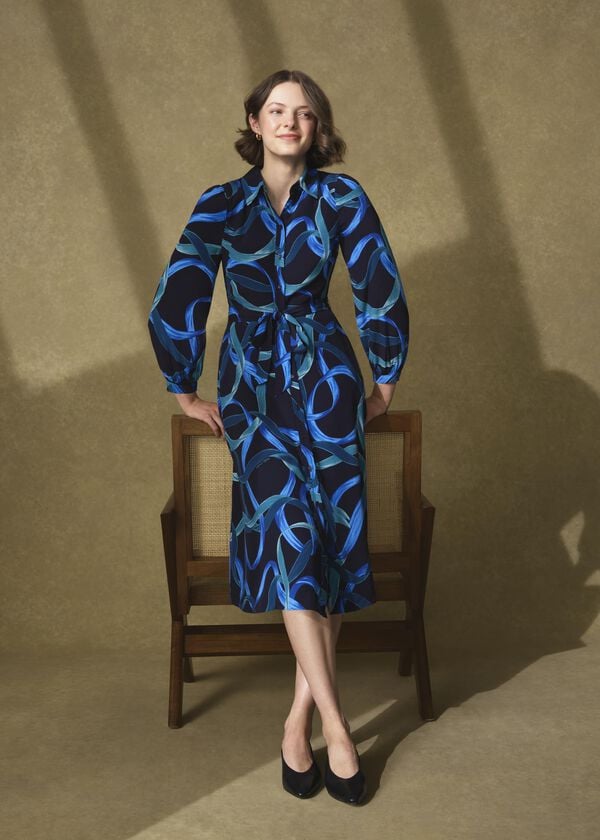 hobbs Alis Dress Navy Multi