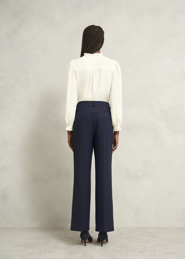 Hobbs Alisa Wide Trousers Navy Ivory