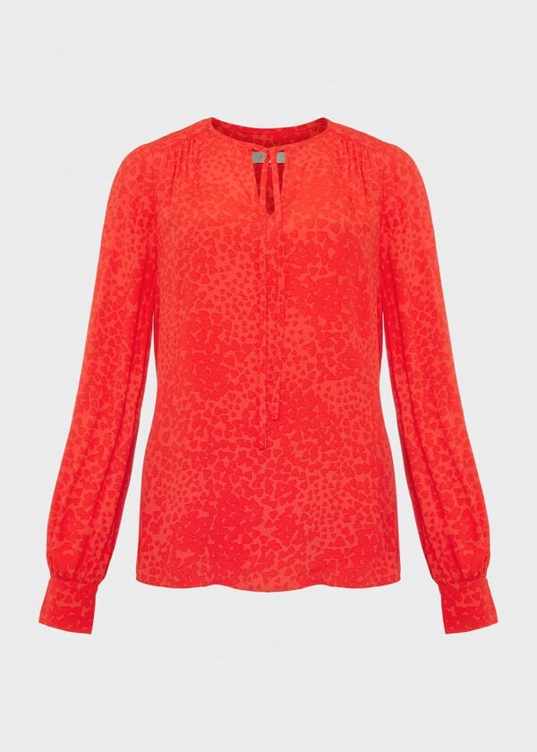 Hobbs Alison Blouse Red Pink