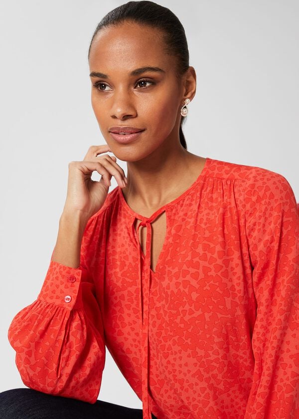 Hobbs Alison Blouse Red Pink