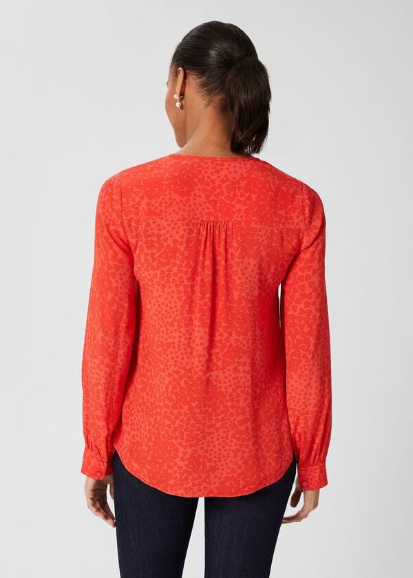 Hobbs Alison Blouse Red Pink