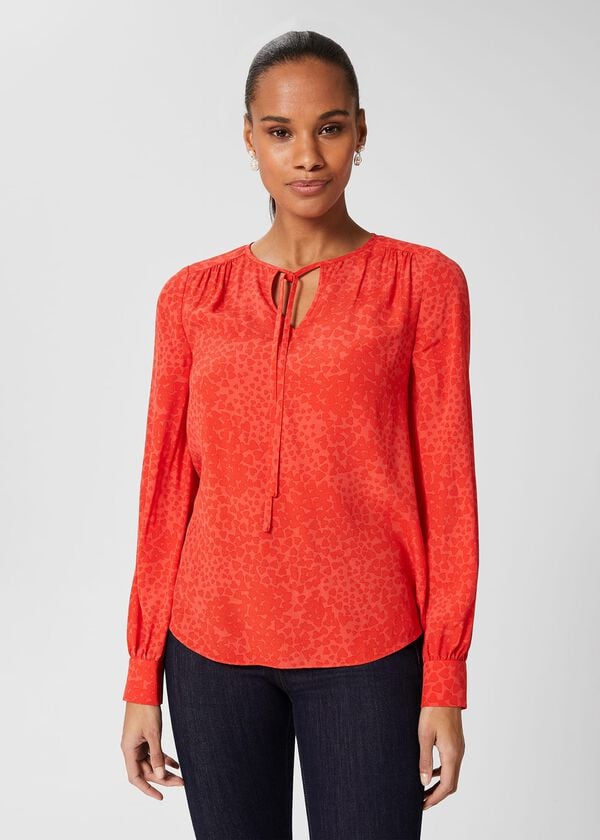 hobbs Alison Blouse Red Pink