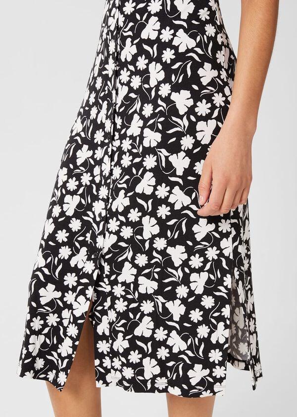 Hobbs Aliza Jersey Dress Black Ivory