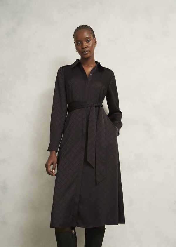 hobbs Allegra Dress Deep Brown