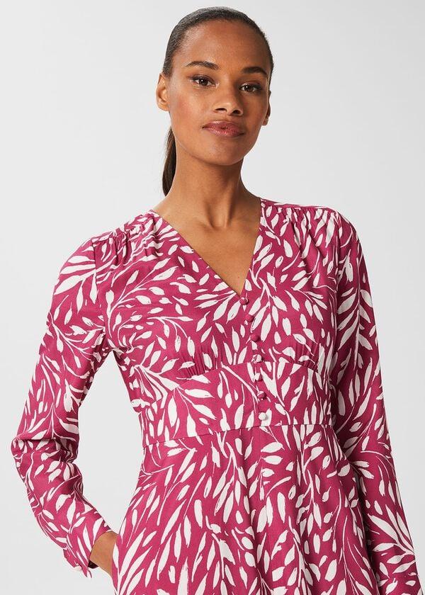 Hobbs Allison Dress Magenta Ivory