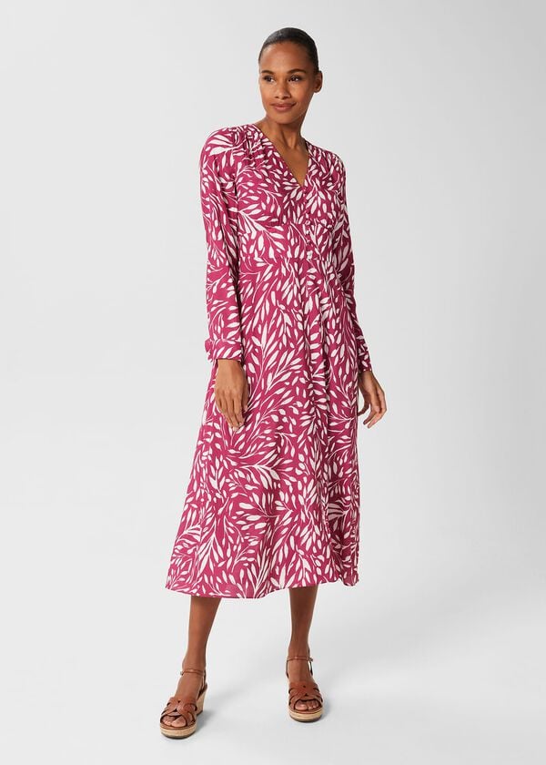 hobbs Allison Dress Magenta Ivory