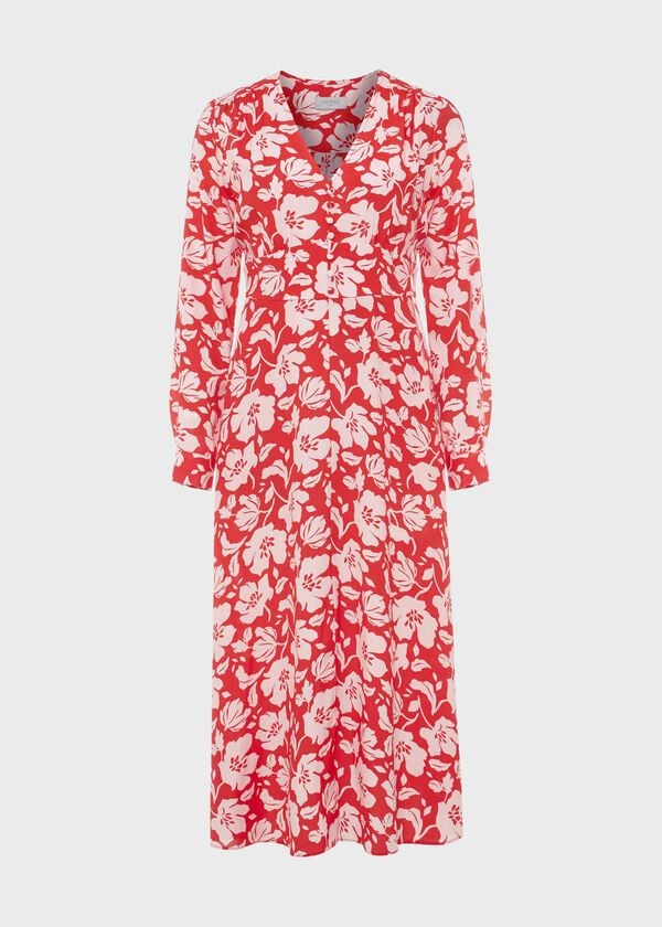 Hobbs Allison Dress Red Pink