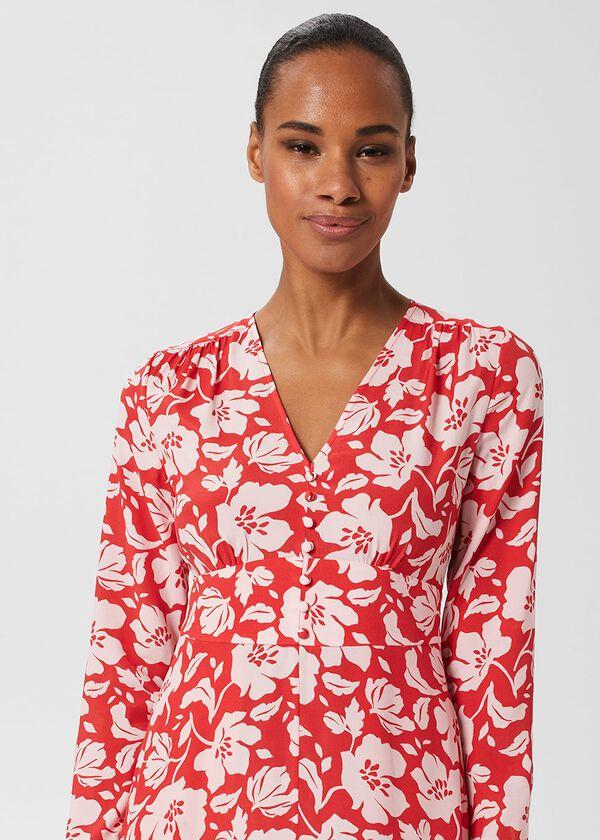 Hobbs Allison Dress Red Pink