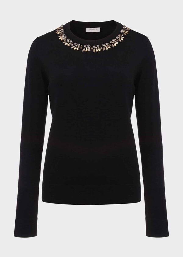 Hobbs Alora Jumper With Wool Black