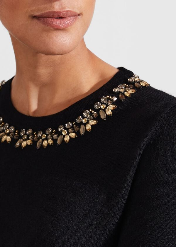 Hobbs Alora Jumper With Wool Black