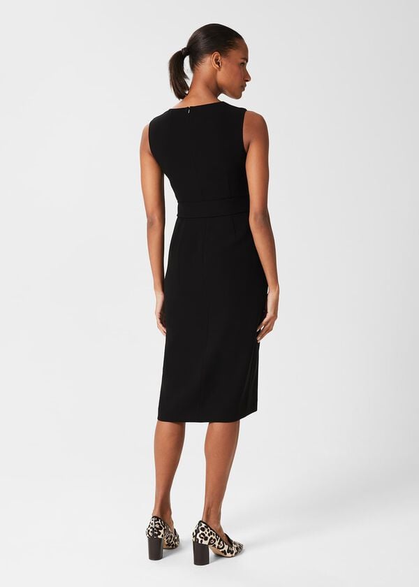 Hobbs Alva Belted Dress Black