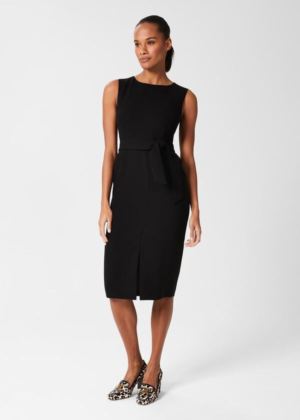 hobbs Alva Belted Dress Black