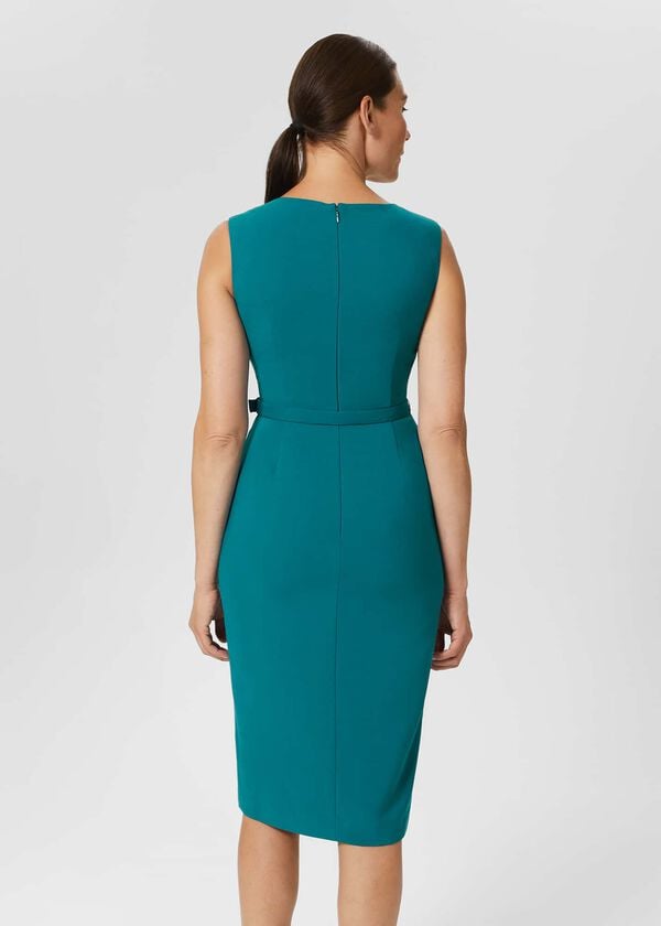 Hobbs Alva Belted Dress Lagoon Blue