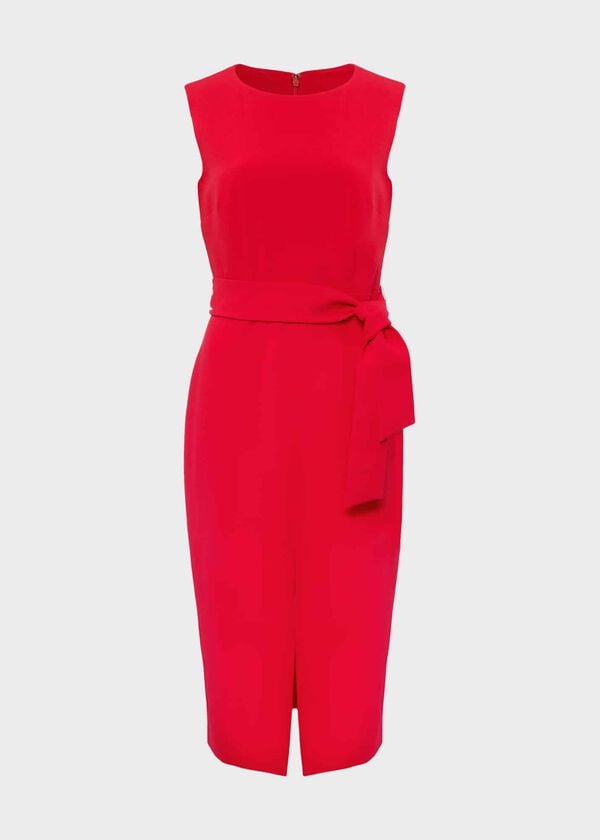 Hobbs Alva Belted Dress Poppy Red