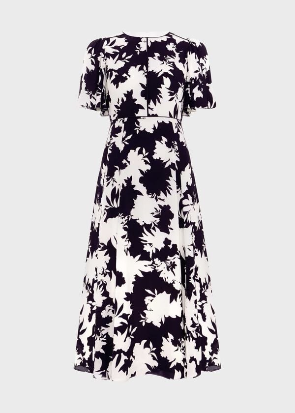 Hobbs Alva Dress Ivory Black