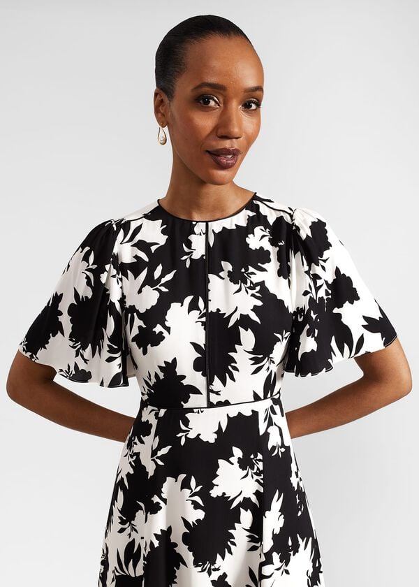 Hobbs Alva Dress Ivory Black
