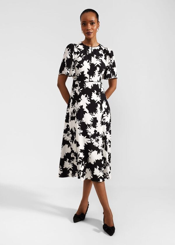 hobbs Alva Dress Ivory Black