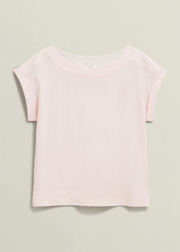 Hobbs Alycia Cotton Slub T-Shirt Pale Pink
