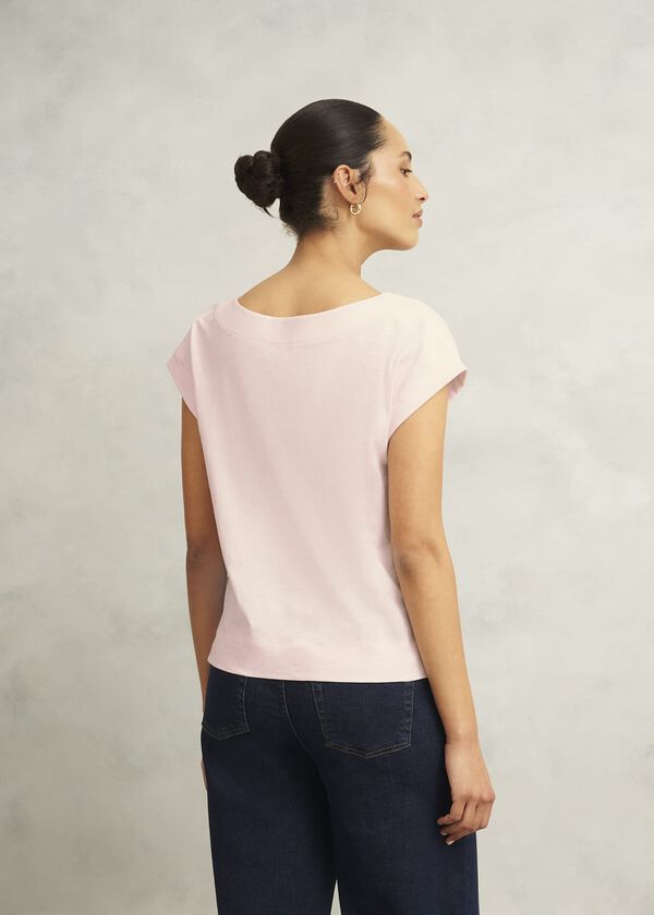 Hobbs Alycia Cotton Slub T-Shirt Pale Pink