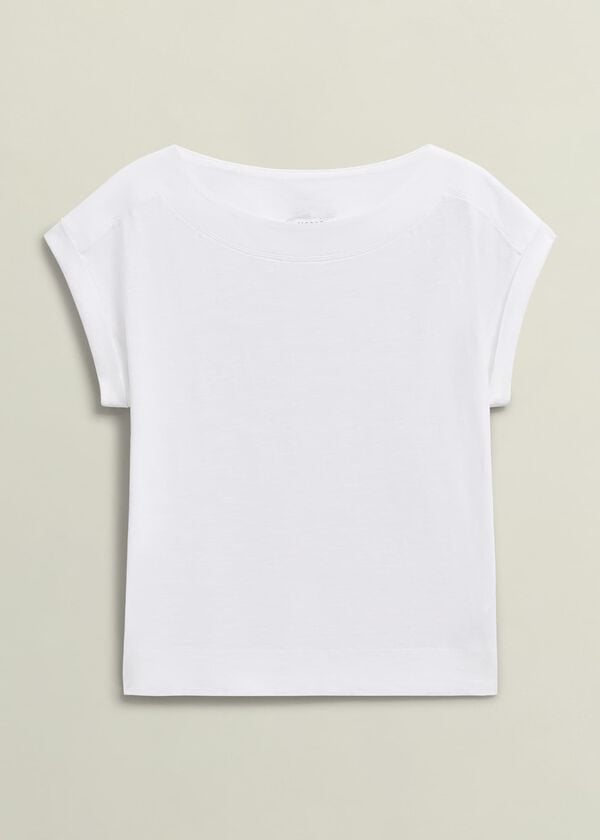 Hobbs Alycia Cotton Slub T-Shirt White