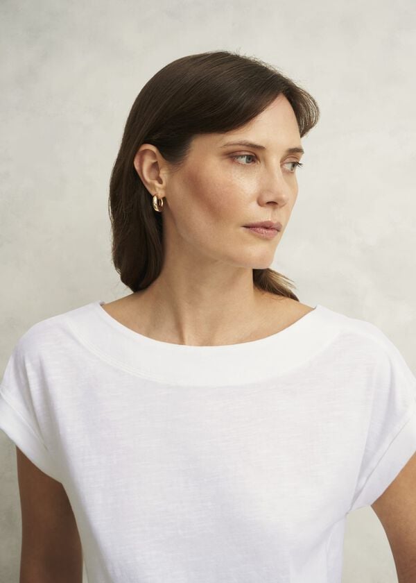 Hobbs Alycia Cotton Slub T-Shirt White