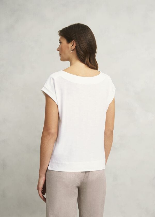 Hobbs Alycia Cotton Slub T-Shirt White