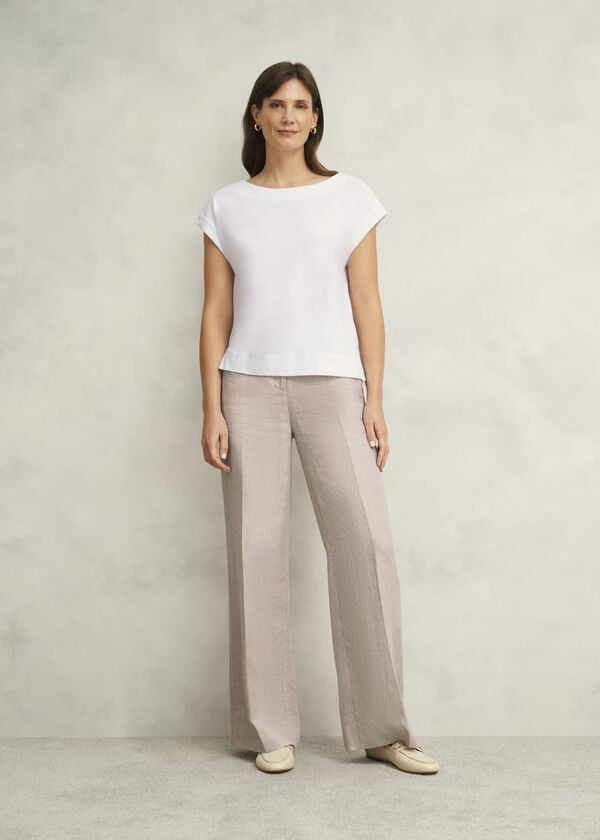 hobbs Alycia Cotton Slub T-Shirt White