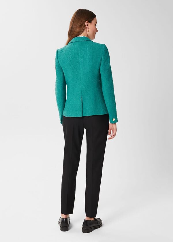 Hobbs Amara Textured Jacket Ocean Green