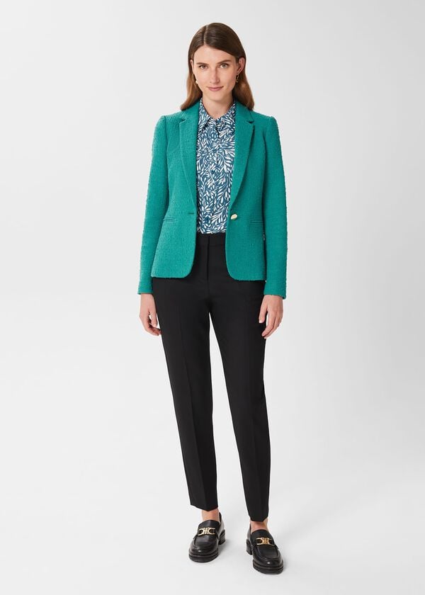hobbs Amara Textured Jacket Ocean Green