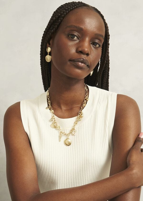 Hobbs Amaya Shell Earring Gold