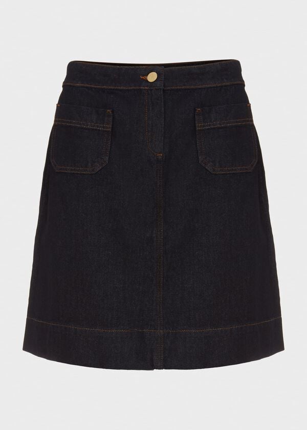 Hobbs Ami Denim Mini Skirt Dark Indigo