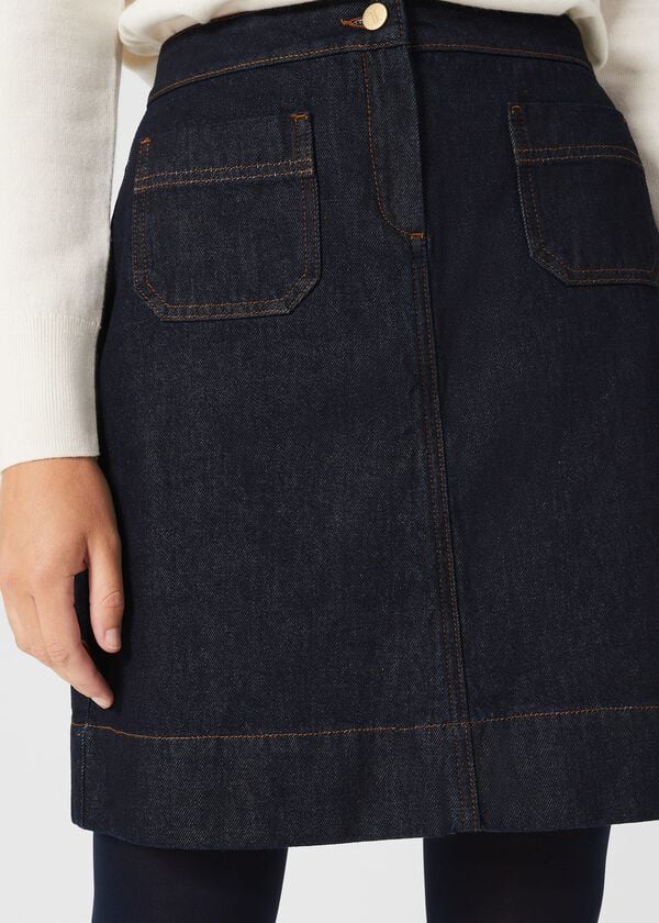 Hobbs Ami Denim Mini Skirt Dark Indigo