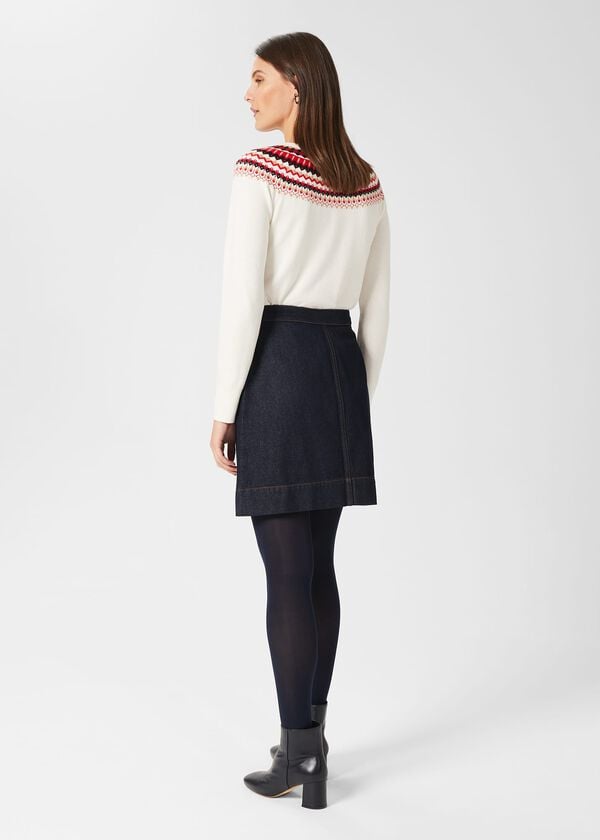 Hobbs Ami Denim Mini Skirt Dark Indigo
