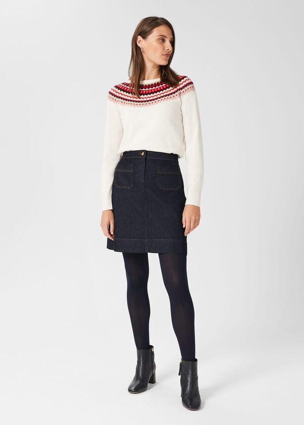 hobbs Ami Denim Mini Skirt Dark Indigo