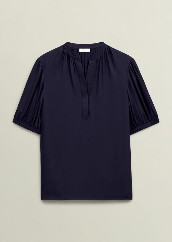 Hobbs Anastasia Satin Blouse Midnight