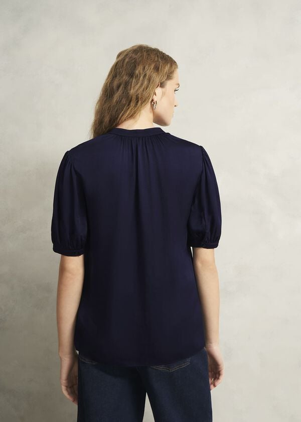 Hobbs Anastasia Satin Blouse Midnight