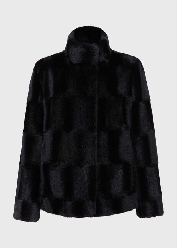 Hobbs Andrea Faux Fur Coat Black