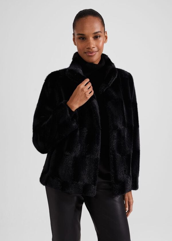 hobbs Andrea Faux Fur Coat Black