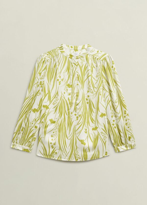 Hobbs Angelique Blouse Green Ivory