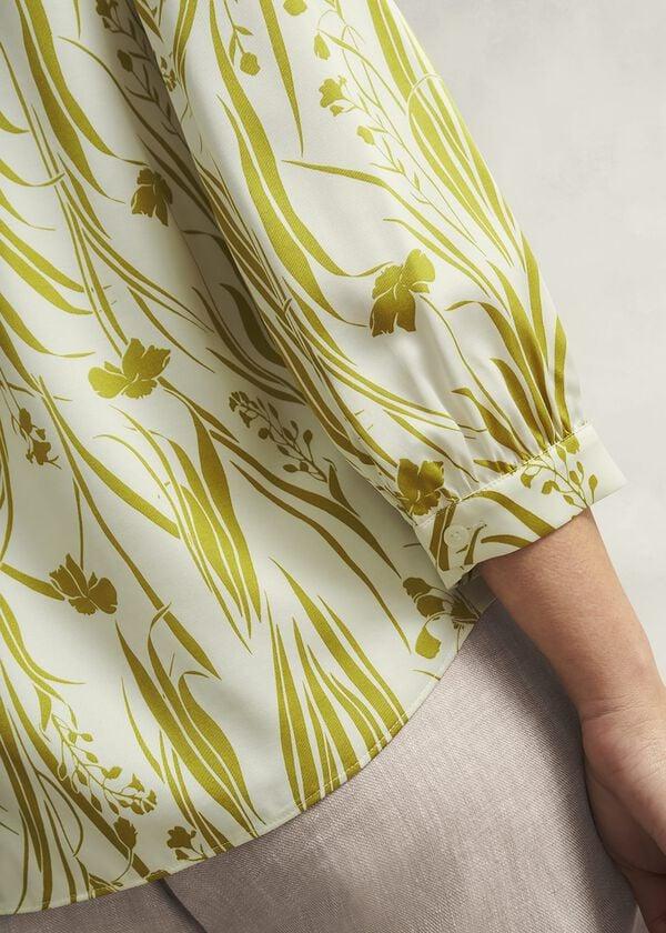 Hobbs Angelique Blouse Green Ivory