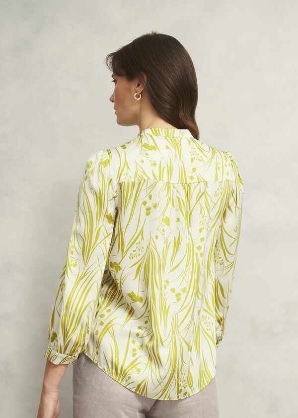 Hobbs Angelique Blouse Green Ivory