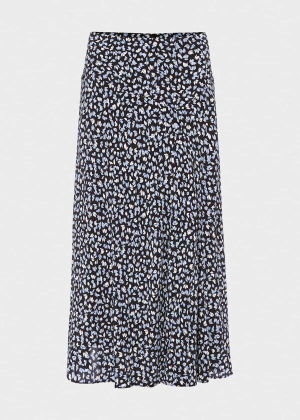 Hobbs Angie Midi Skirt Navy Multi
