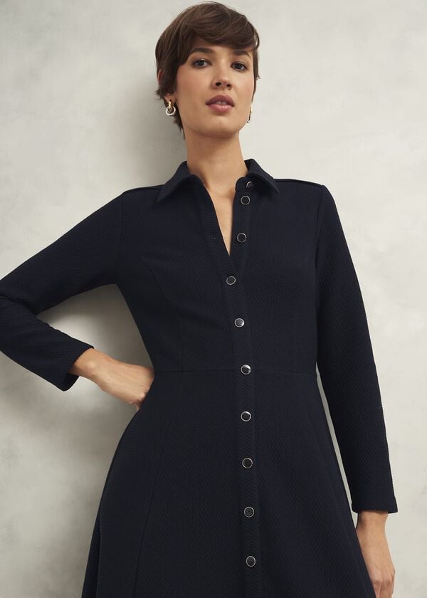 Hobbs Angie Ponte Dress Navy